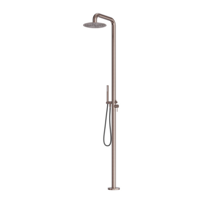 Buitendoucheset Capri – Vrijstaand – Regendouche & Staafhanddouche - Brushed bronze