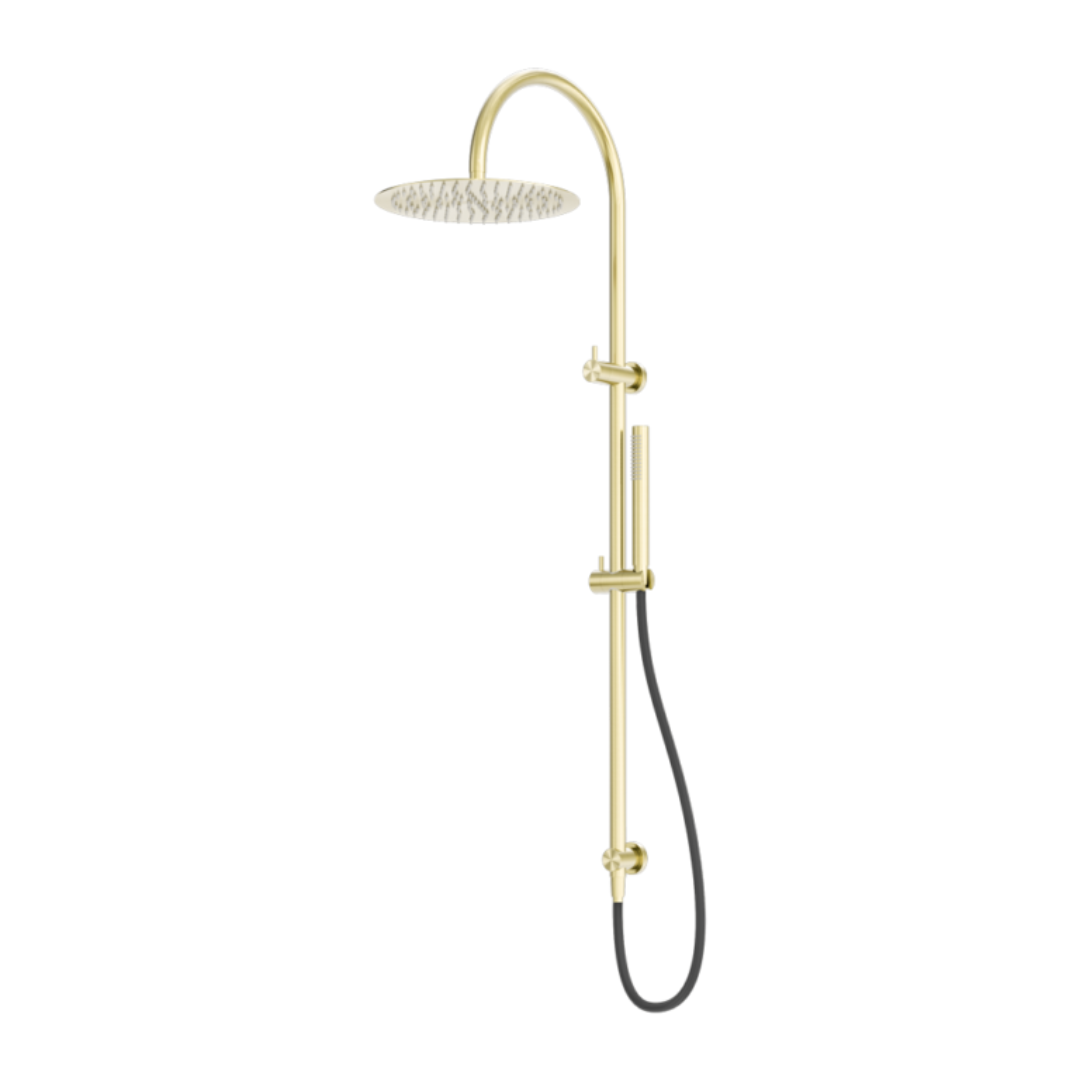 Buitendoucheset Capri – Met mengkraan – Regendouche & Staafhanddouche - Brushed gold