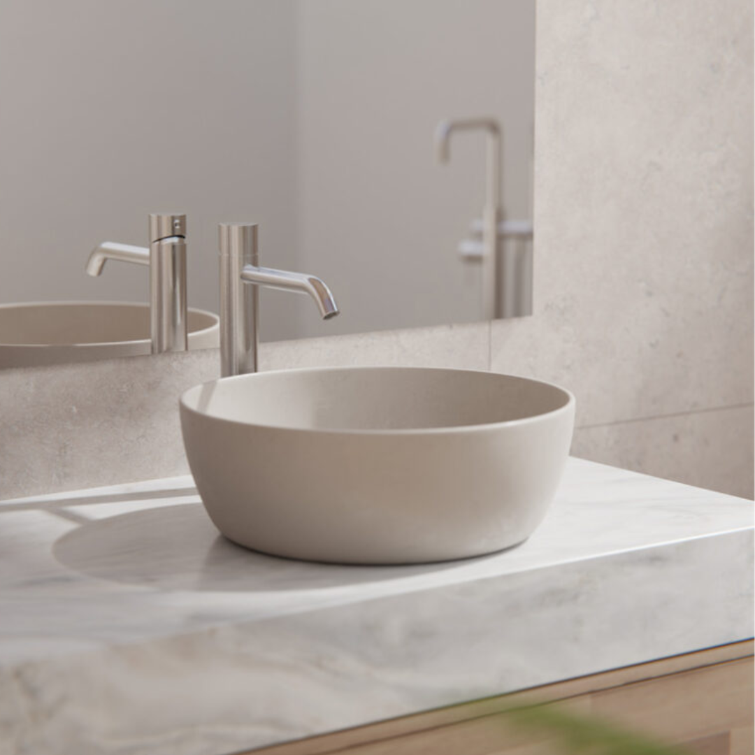 Hoge wastafelkraan Capri - Greeploos - 1-Gats - Brushed gold
