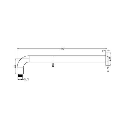 Gebogen Wandarm Capri – Brushed Bronze – 400 mm