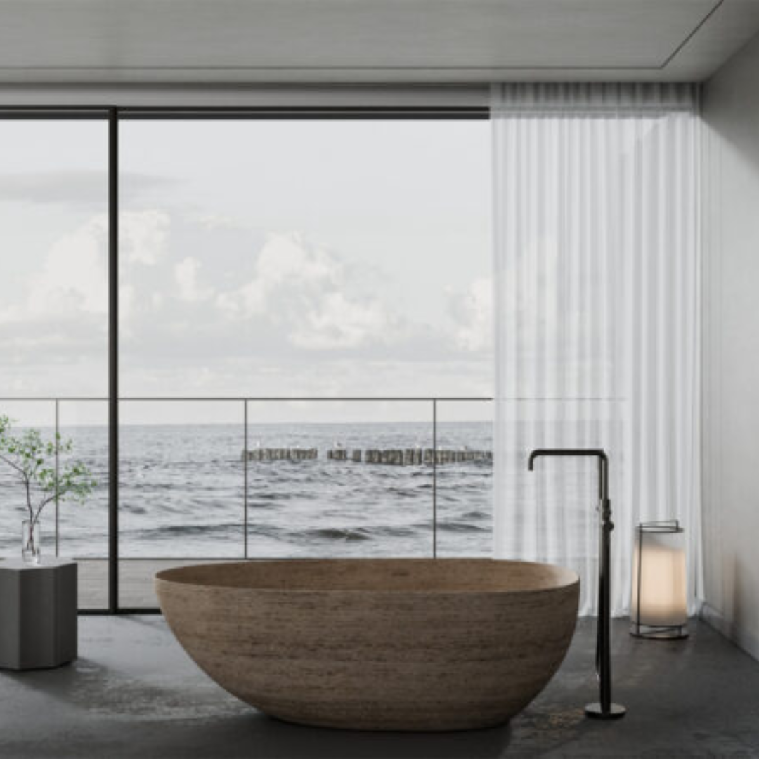 Vrijstaande badmengkraan Capri - Staafhanddouche - Brushed nickel