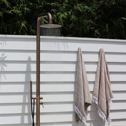 Buitendoucheset Capri – Vrijstaand – Regendouche & Staafhanddouche - Brushed bronze